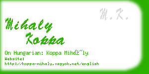 mihaly koppa business card